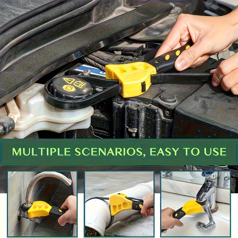 1pc 6 Inch Yellow Non Slip Multi Functional Strap Wrench For Oil Filter Removal And Car Maintenance - Image 5