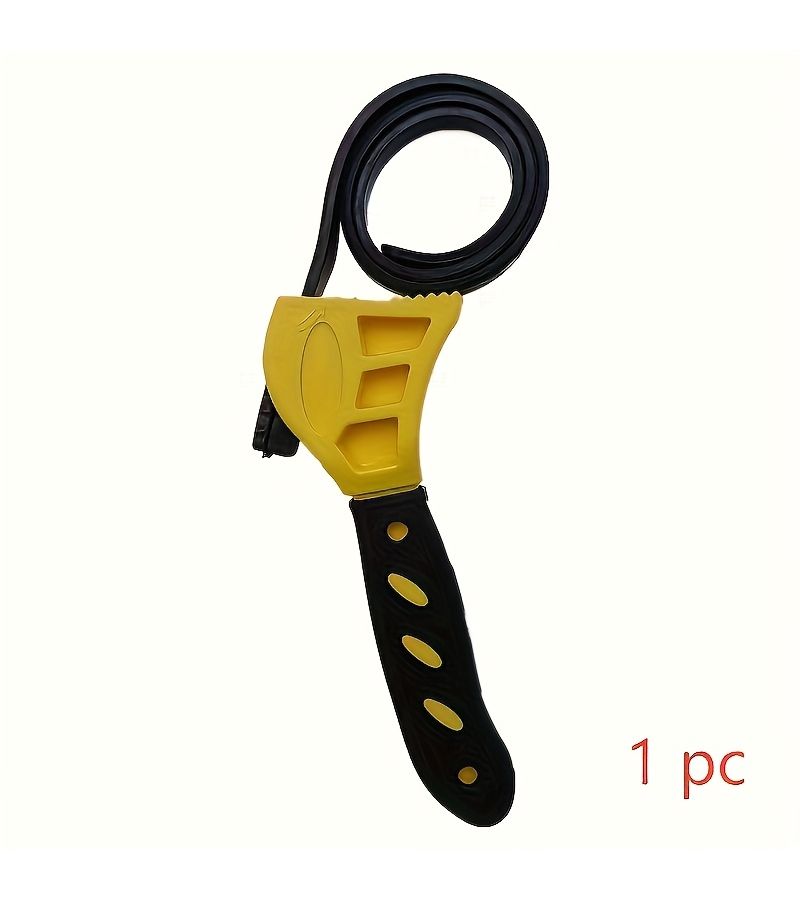 1pc 6 Inch Yellow Non Slip Multi Functional Strap Wrench For Oil Filter Removal And Car Maintenance - Image 3