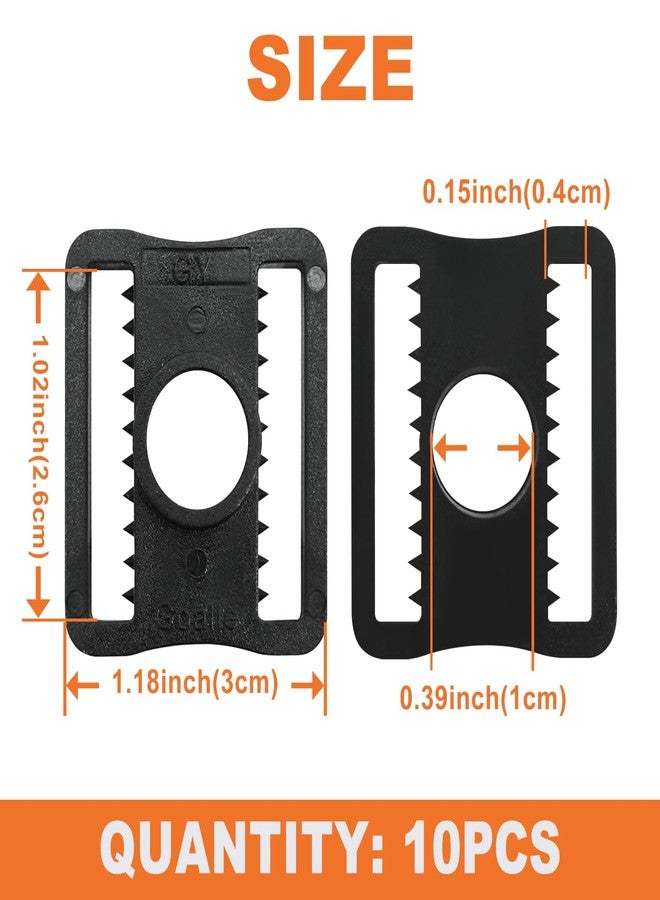 GY Hockey Goalie Mask Slider Clips 10 Pack – 3 x 2.6 cm (1.18 x 1.02 Inches) – Durable Plastic (PC) Replacement Helmet Buckles for Ice Hockey Goalie Helmets (Black) - Image 2