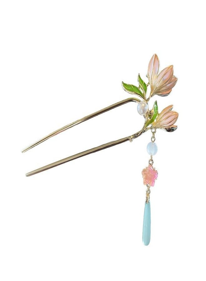 GODFLY دبوس شعر على شكل كعكة من سبيكة معدنية من جودفلاي مزين بشرابة لؤلؤية، دبوس شعر جودا للنساء والفتيات، دبوس شعر على شكل حرف U للشعر الكثيف، إكسسوار شعر لتصفيف الشعر المرفوع، دبوس مشبك كعكة للشعر الطويل - قطعة واحدة - Image 5