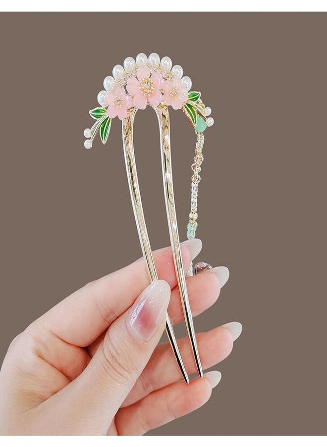 GODFLY دبوس شعر على شكل كعكة من سبيكة معدنية من جودفلاي مزين بشرابة لؤلؤية، دبوس شعر جودا للنساء والفتيات، دبوس شعر على شكل حرف U للشعر الكثيف، إكسسوار شعر لتصفيف الشعر المرفوع، دبوس مشبك كعكة للشعر الطويل - قطعة واحدة - Image 2