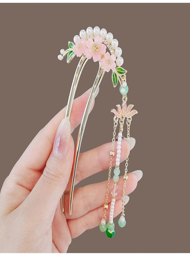 GODFLY دبوس شعر على شكل كعكة من سبيكة معدنية من جودفلاي مزين بشرابة لؤلؤية، دبوس شعر جودا للنساء والفتيات، دبوس شعر على شكل حرف U للشعر الكثيف، إكسسوار شعر لتصفيف الشعر المرفوع، دبوس مشبك كعكة للشعر الطويل - قطعة واحدة - Image 3