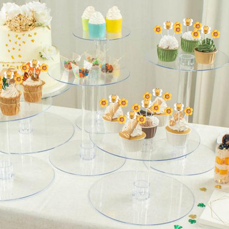 Rsstarxi Rsstarxi 24 Pack Oh Babee Flower Cupcake Toppers Resin Little Figurine Bumble Bee Sunflower Cupcake Picks for Baby Shower Kids Birthday Party Cake Decorations Supplies - Image 5