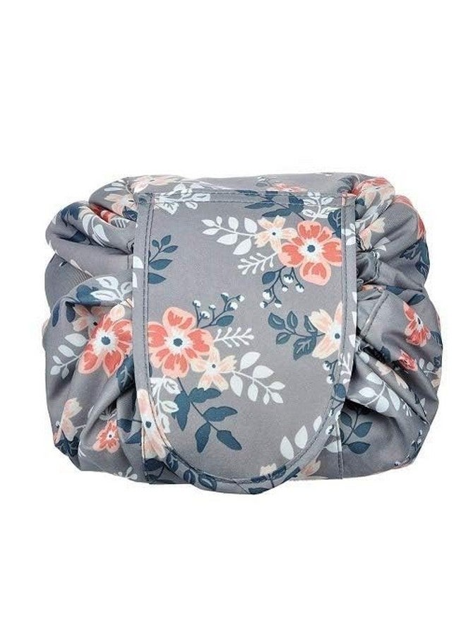 SINGTHITA Large Cosmetic Makeup Kit Storage Organizer Drawstring Travel Toiletry Vanity Bag Big Compartment, Makeup Brush Holder Portable Waterproof, Flamingo, Multicolor - Image 1