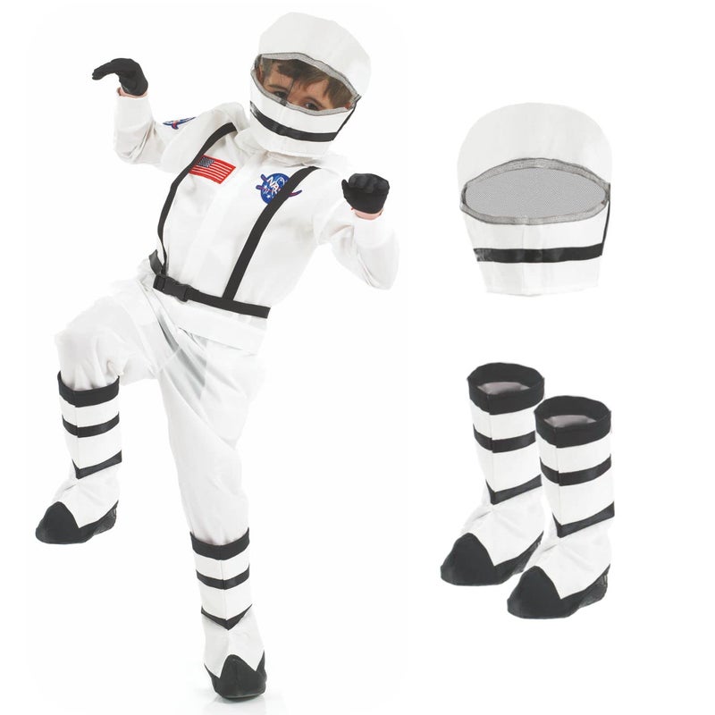 fun shack Kids Astronaut Costume With Helmet NASA Space Outfit For Boys And Girls Ideal For Dress Up And Parties Large
