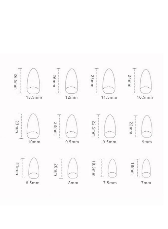 24 Pcs Almond Press on Nails, Blue with White Daisy Print & Pink Ombre Nails, Glossy Stick-on Nails with Gel Glue, Nail File, Cleaning Pad, Wooden Stick, Easy to Apply & Long-Lasting - Image 5