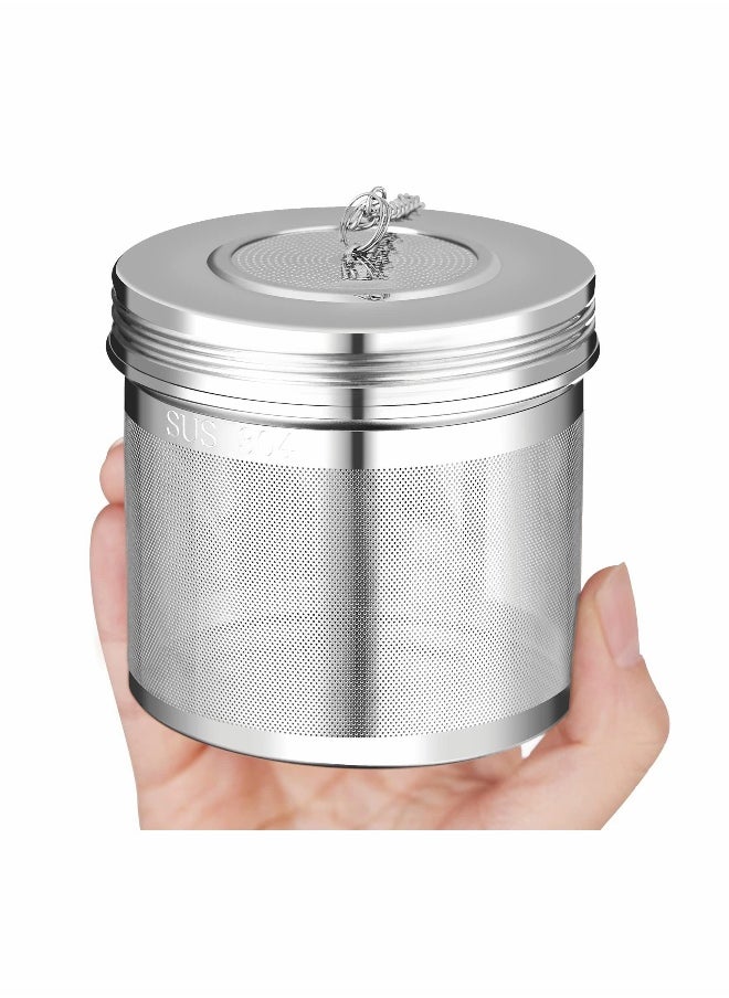 Generic - Tea Infuser, 2 Pcs Large Capacity Strainer, Extra Fine Mesh Filter, 304 Stainless Steel with Threaded Lid and Extended Chain Hook to Brew Loose Leaf Herb Iced Soup Coffee - Image 1