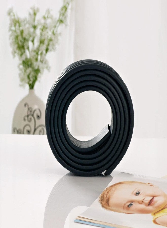 Mockery Baby Proofing Safety Corner Guards 2M Rubber Edge Protectors Sets Extra Thick Foam Bumper Soft Strip Cushion for Furniture Desk Table Step Fireplace Windowsill, Anti-Collision Strip (Black) - Image 1