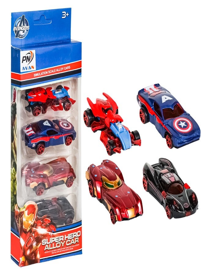 PN AVAN Mini Metal Die Cast Car Set of 4 Toy Vehicle Play Set Free Wheel High Speed Unbreakable, Small Racing for Exciting Playtime Adventures, Movie Vehicle Car for Kid (Set of 4) - Image 1