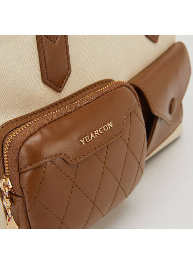 YEARCON Commute Fashion】2025 Fashion Textured Large Capacity Color-block Tote Bag For Women, Lightweight Handbag - Image 3