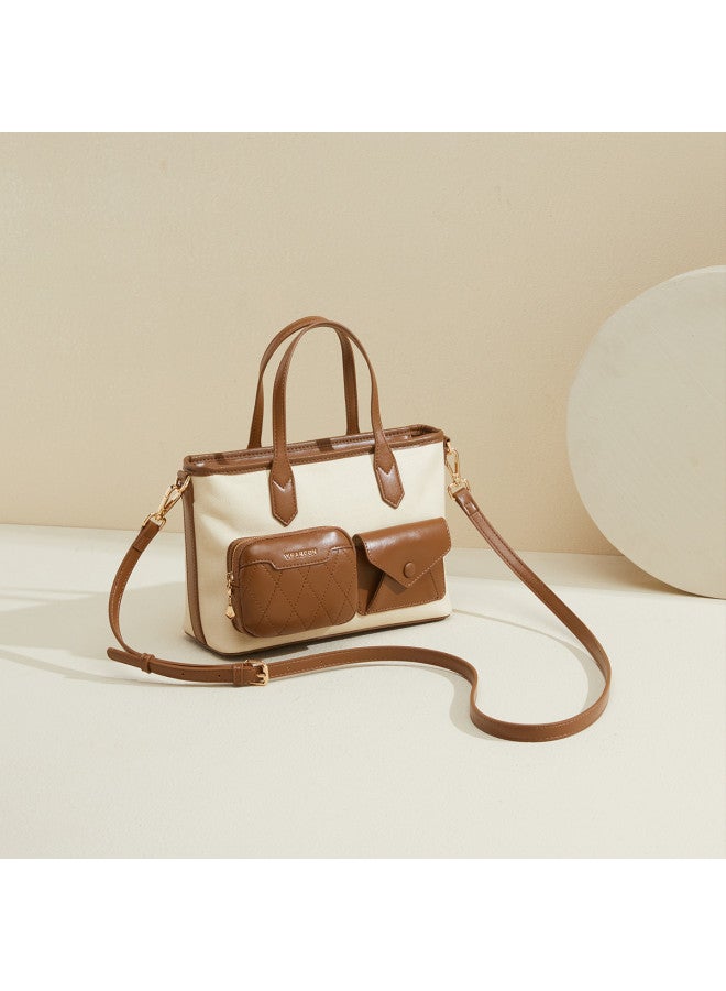 YEARCON Commute Fashion】2025 Fashion Textured Large Capacity Color-block Tote Bag For Women, Lightweight Handbag - Image 4