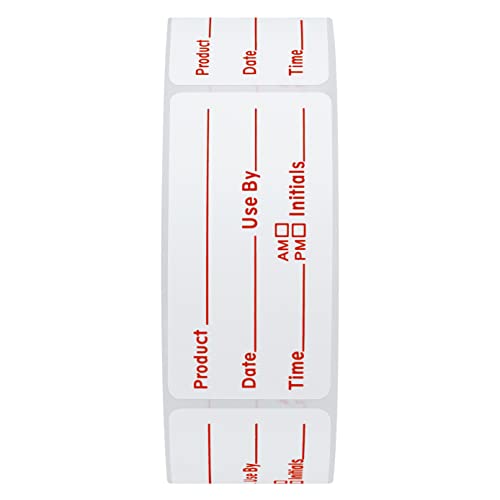 Hybsk 500pcs Freezer Labels for Food Storage Removable FIFO Use by Food Preparation Stickers Prep Date 1 x 2 Inch Labels (Red) - Image 2