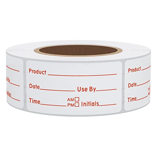 Hybsk 500pcs Freezer Labels for Food Storage Removable FIFO Use by Food Preparation Stickers Prep Date 1 x 2 Inch Labels (Red) - Image 1