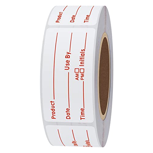 Hybsk 500pcs Freezer Labels for Food Storage Removable FIFO Use by Food Preparation Stickers Prep Date 1 x 2 Inch Labels (Red) - Image 3