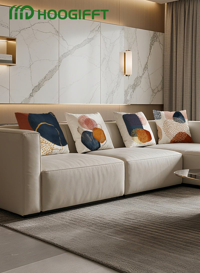 HOOGIFFT Cushion Covers Set of 4, Throw Pillow Cover, Bohemian style Cushion Covers 45cm x 45cm,For Living Room Sofa Car Couch Bed Pillowcases 18x18 inches（Double sided pattern） - Image 3