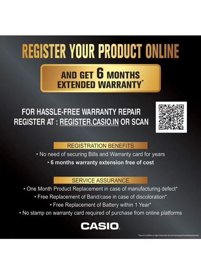 كاسيو ساعة كوارتز رقمية راتينج للأولاد W-216H-2BVDF - 44 ملم - أزرق - Image 5