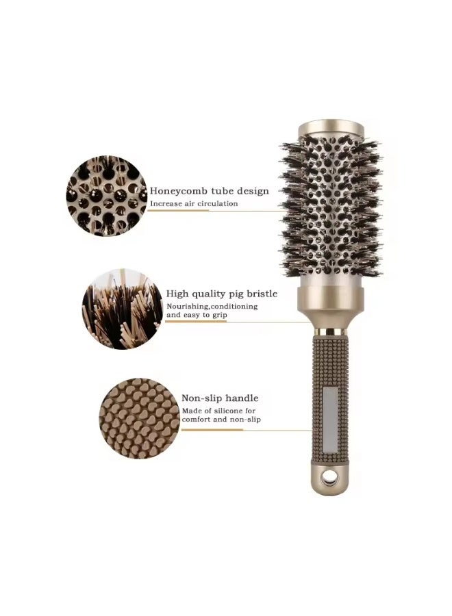 Queens Thermal Nano Ionic Round Drying Hairbrush Professional Hair Styling Ceramic Hairbrush Round Hair Curling Brush Round Hair Comb Great for Drying, Styling, Straightening, Curling(45mm) - Image 2