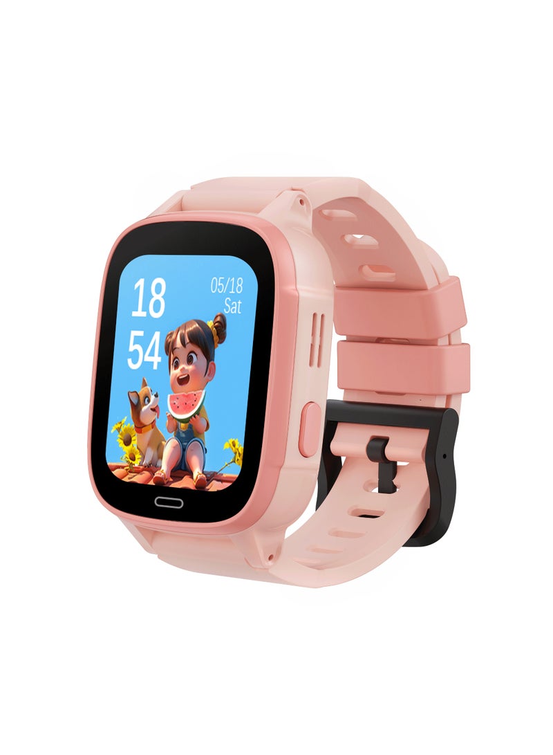 G-Tab WK1 SE 4G GPS Kids Smartwatch for Girls – Real-Time GPS Tracker, 4G Calling, SOS Safety Watch, 1.83" Display, IP67 Waterproof, Up to 4 Days Battery Life, SIM Support, Parental Control Watch for Kids Pink - Image 1