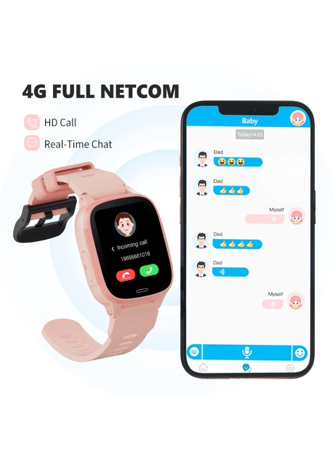 G-Tab WK1 SE 4G GPS Kids Smartwatch for Girls – Real-Time GPS Tracker, 4G Calling, SOS Safety Watch, 1.83" Display, IP67 Waterproof, Up to 4 Days Battery Life, SIM Support, Parental Control Watch for Kids Pink - Image 3