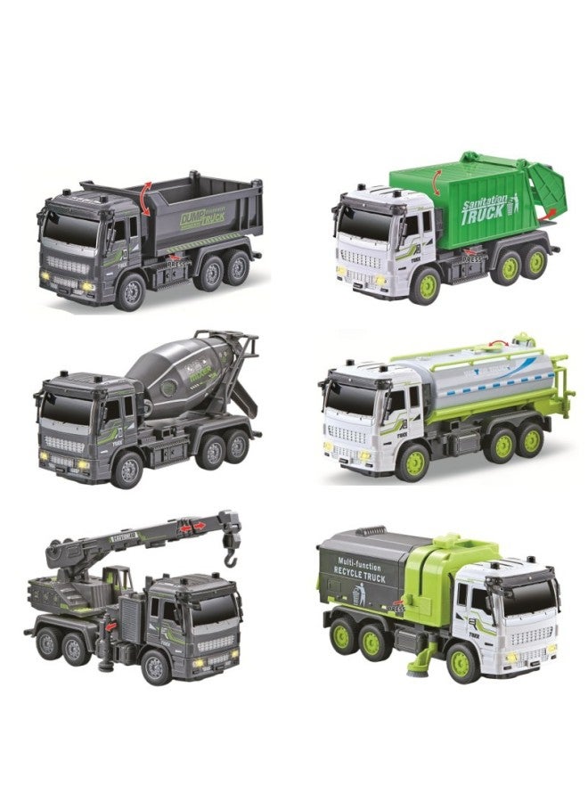 Loquat Children's Four-way Remote Control Engineering Vehicle Sprinkler Sanitation Vehicle Wireless Light Remote Control Electric Toy Transport Crane-Color:4-way Remote Control Crane-Proportion:1:32 - Image 5