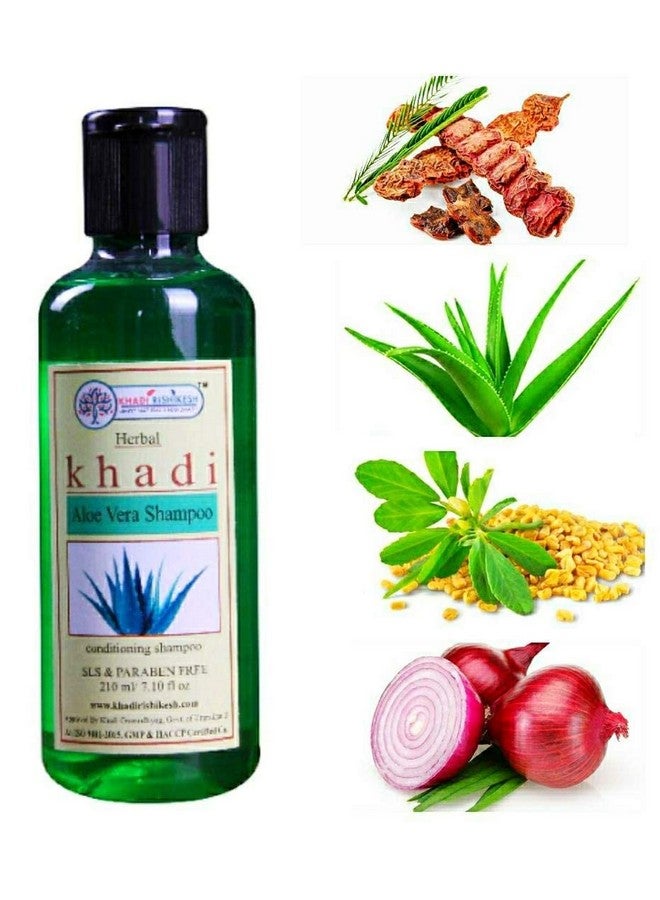 KHADI RISHIKESH Herbal Aloevera Cleanser / Shampoo For Hair Loss Control & Healthy Hair Growth | Anti Dandruff | Ayurvedic Herbal Extracts | Sls & Paraben Free (Pack Of 2 (2X210Ml))With Nail Cutter Free - Image 1