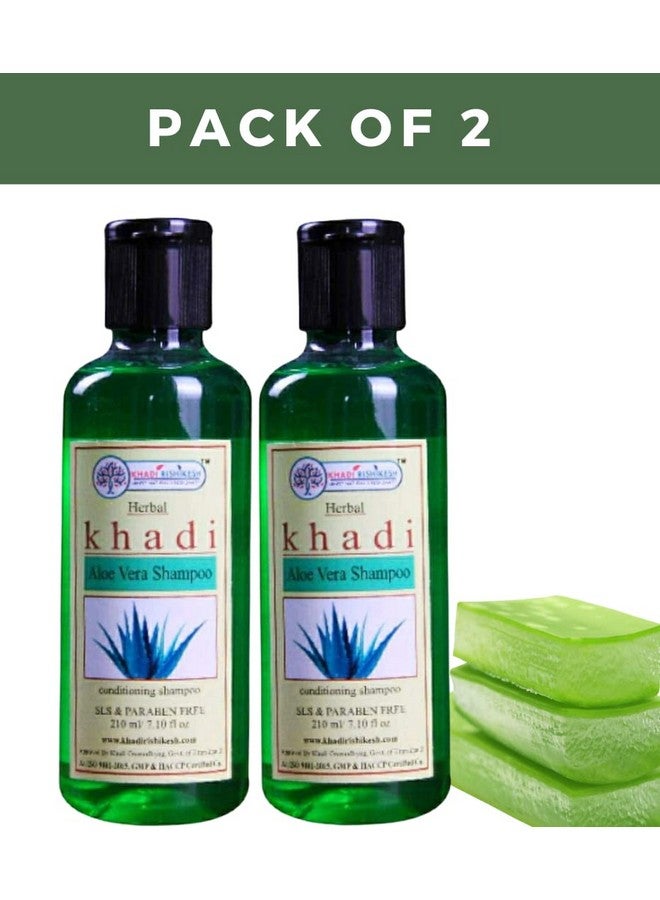 KHADI RISHIKESH Herbal Aloevera Cleanser / Shampoo For Hair Loss Control & Healthy Hair Growth | Anti Dandruff | Ayurvedic Herbal Extracts | Sls & Paraben Free (Pack Of 2 (2X210Ml))With Nail Cutter Free - Image 2