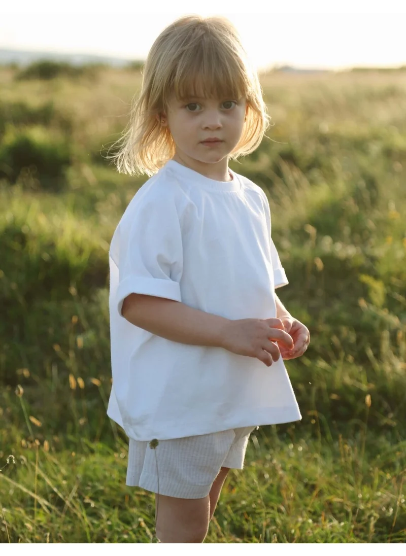 Ohlala Koala White Oversize T-Shirt and Shorts Set