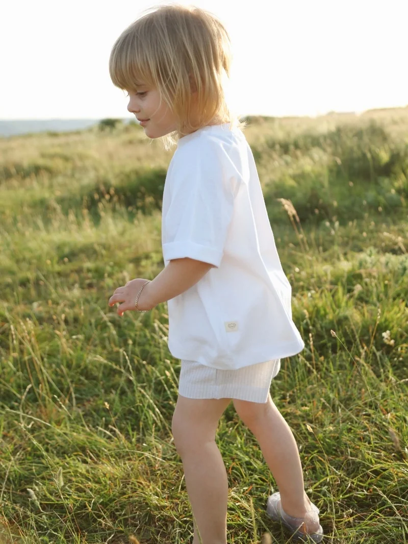 Ohlala Koala White Oversize T-Shirt and Shorts Set