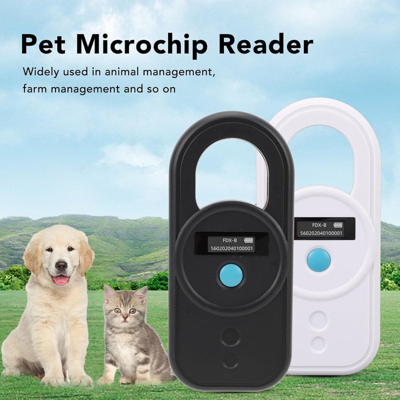 Animal Microchip Scanner, USB Interface Pet Chip ID Tag Reader for Dogs Cats Horses Rechargeable Portable Handheld 128 Storage Capacity for Pet Shop Animal Hospital (Black) - Image 2