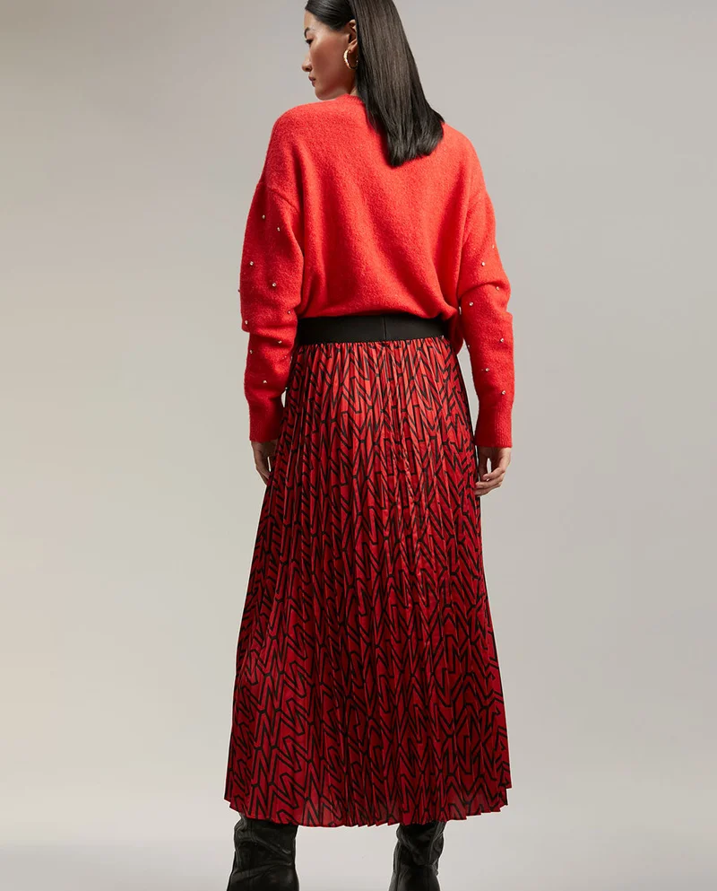 Lola Casademunt Pleated monogram skirt
