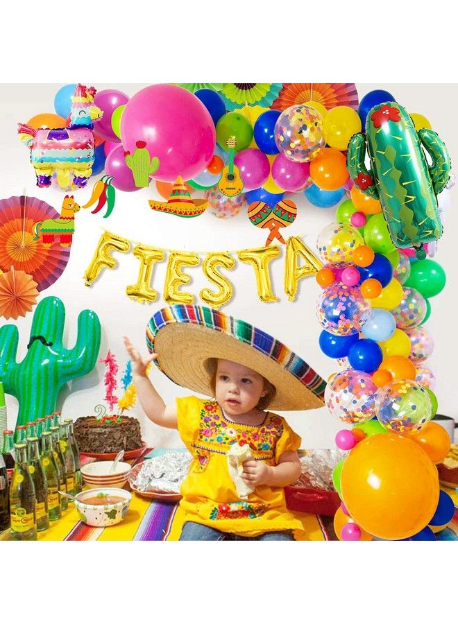 Fiesta Party Decorations Fiesta Balloon Garland Cactus Foil Balloon Mexican Cinco De Mayo Baby Shower Balloon Decoration Set Confetti Balloons With Llama Foil Balloons For Coco Party,Taco Party Decor - Image 5