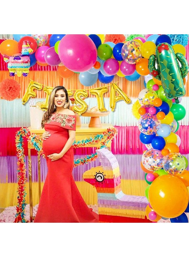 Fiesta Party Decorations Fiesta Balloon Garland Cactus Foil Balloon Mexican Cinco De Mayo Baby Shower Balloon Decoration Set Confetti Balloons With Llama Foil Balloons For Coco Party,Taco Party Decor - Image 4