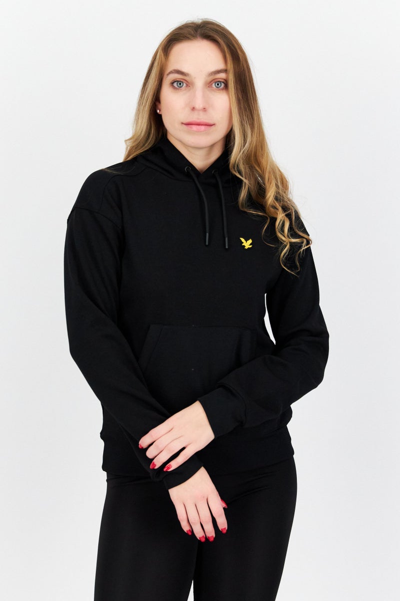 Lyle & Scott Women Hooded Brand Logo Sweatshirt, Jet Black  - Image 1