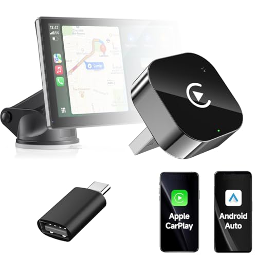 YIMBLI 2 in 1 Car Adapter for CarPlay & Android Auto | Fast Connection | Wired Wireless to Converter | OEM Car Compatibility | 6 Months Support - Image 1