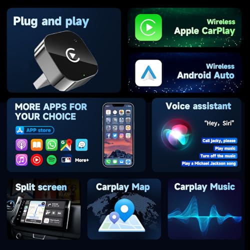 YIMBLI 2 in 1 Car Adapter for CarPlay & Android Auto | Fast Connection | Wired Wireless to Converter | OEM Car Compatibility | 6 Months Support - Image 2