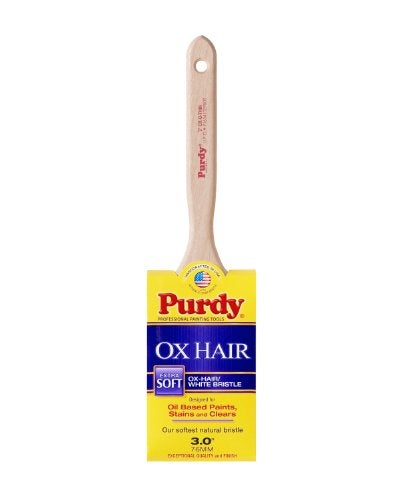 Purdy 144300030 Ox-Hair Series Ox-O-Thin Flat Trim Paint Brush, 3 inch , White - Image 1