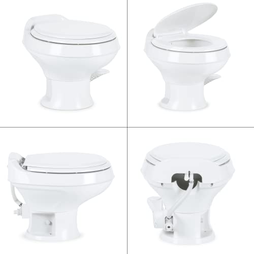 Dometic مرحاض دومايتيك 311 بتقنية التدفق الجاذبي | أبيض | تصميم منخفض | مقعد يغلق ببطء | تدفق قوي، تشغيل بدواسة القدم | ارتفاع المقعد 13.5" لمناطق مدمجة - Image 5