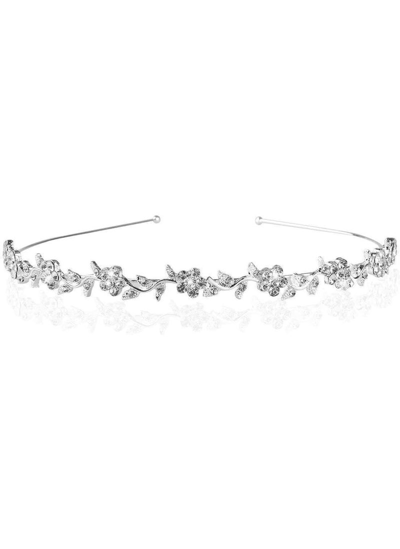 Oarkive - SUWOW Bridal Headband Bridal Headpieces for Wedding Crystal Headband Stylish Rhinestones Princess Crown Flower Leaf Tiara Headband Wedding Tiaras for Bride Prom Headband for Women Girl Adult Kids - Image 1