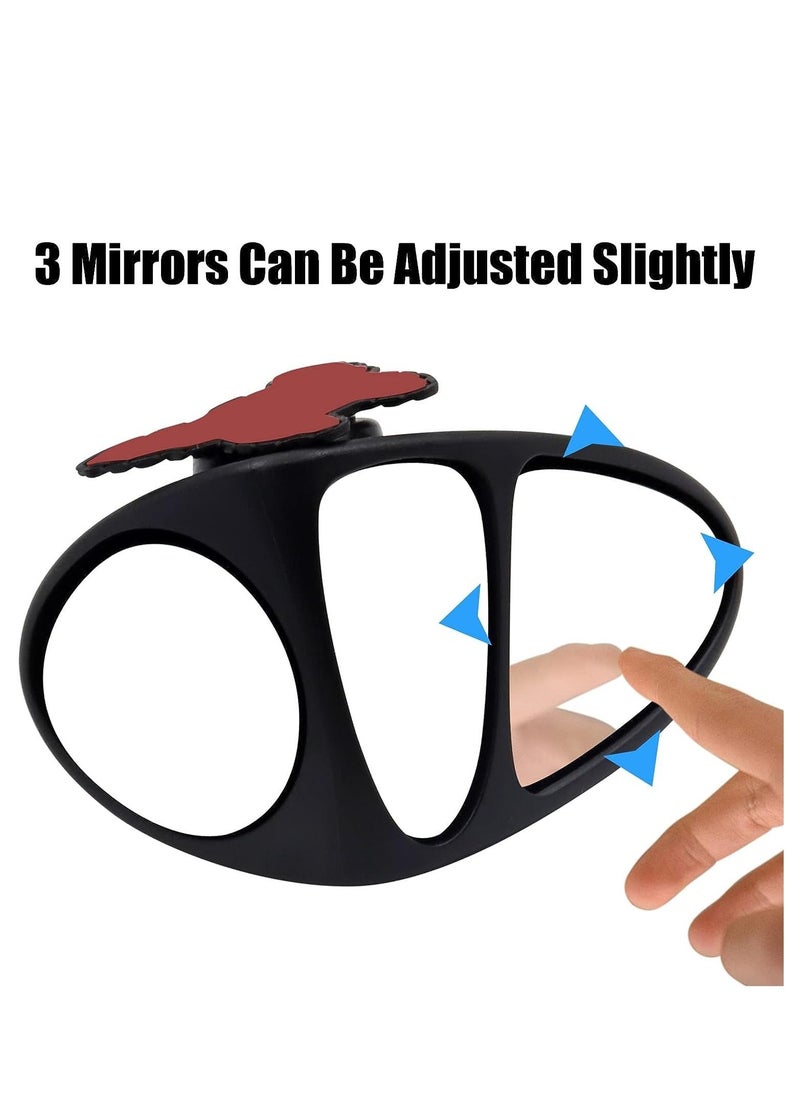 Car Blind Spot Mirror Three Sided Auxiliary Mirrors HD Glasses Wide Angle Rearview 360 Degree Rotation Convex Stick On Adjustable for Cars SUV Trucks Left Right 1 Pair