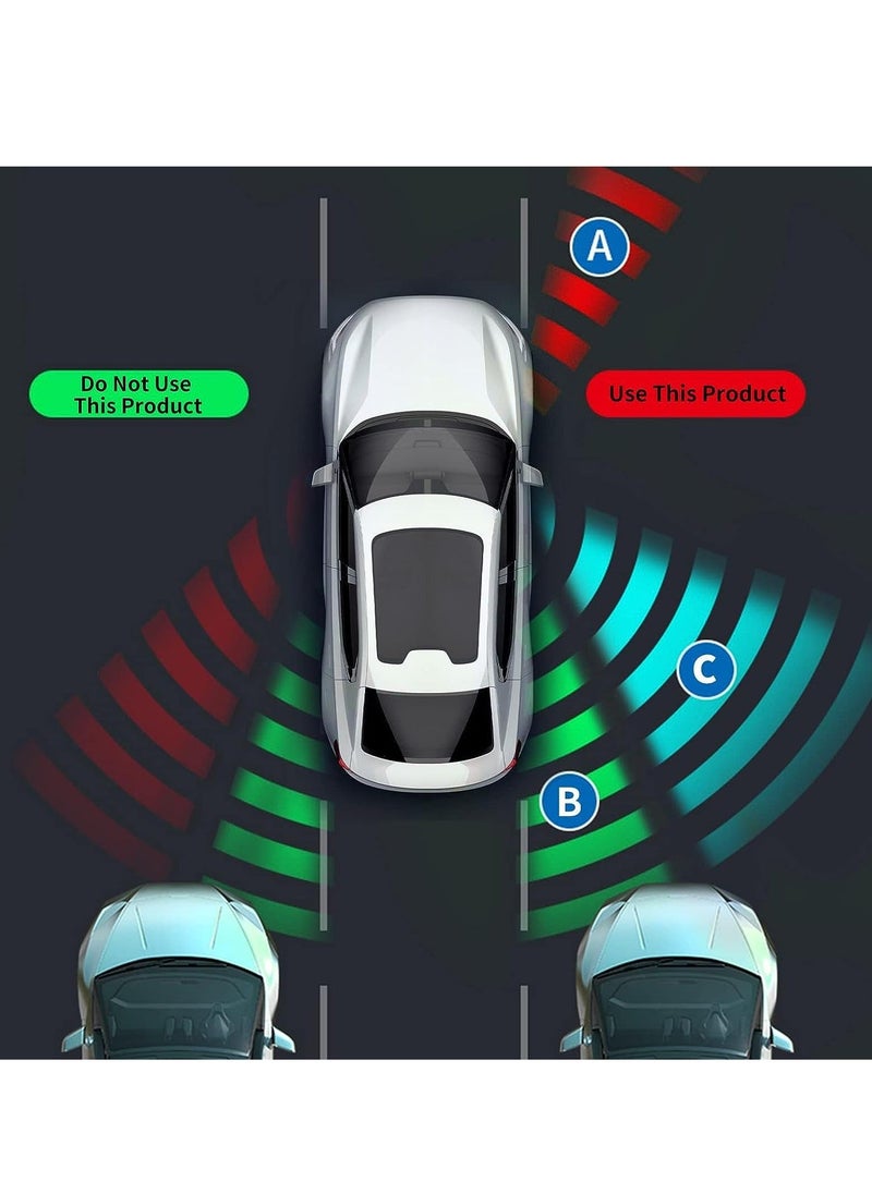 Car Blind Spot Mirror Three Sided Auxiliary Mirrors HD Glasses Wide Angle Rearview 360 Degree Rotation Convex Stick On Adjustable for Cars SUV Trucks Left Right 1 Pair