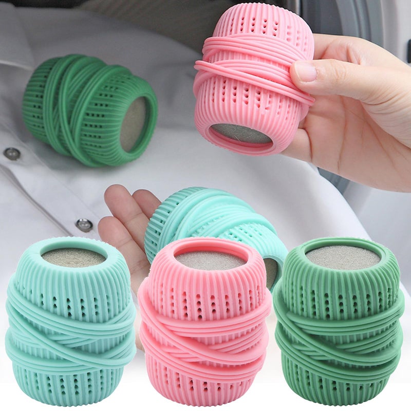 BASEMMAHER 3Pcs Washing Machine Laundry Ball Fabric Softener Ball Dispenser for Washing Machine Laundry Softener Liquid Refillable Ball Cleaning Tool Washing Sponge Household Substitute - Image 1