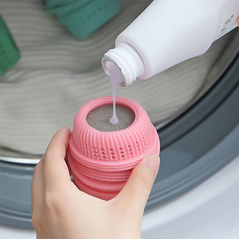 BASEMMAHER 3Pcs Washing Machine Laundry Ball Fabric Softener Ball Dispenser for Washing Machine Laundry Softener Liquid Refillable Ball Cleaning Tool Washing Sponge Household Substitute - Image 3