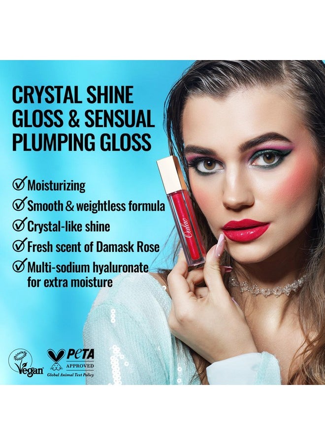 Oulac Clear Glitter Lip Plumper Gloss With Mirror Finish Moisturizing & Reduce Fine Lines Lip Oil Refuse Chapped Lips Non Sticky Lip Gloss For Girls Women 4.5Ml/0.15Fl.Ozglamorize(C08)  - Image 4