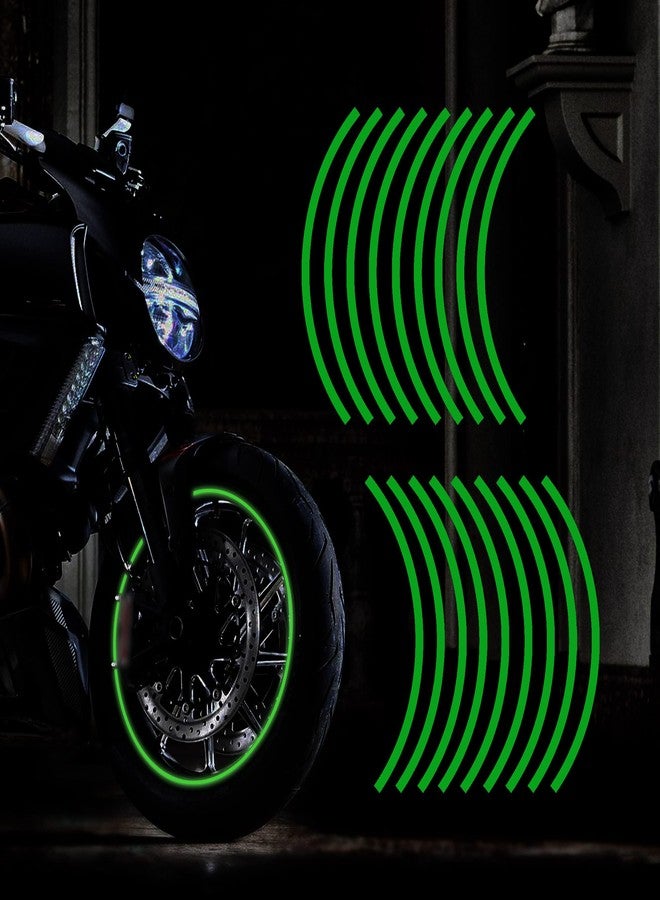 Kelenate® (Green) 18pcs - 16"-19" Reflective Wheel Rim Stripe Decal for Motorcycle Wheels Car Cycling Bike Bicycle Night Reflective Safety Decoration Stripe Sticker Compatible with E-lite i20 - Image 1