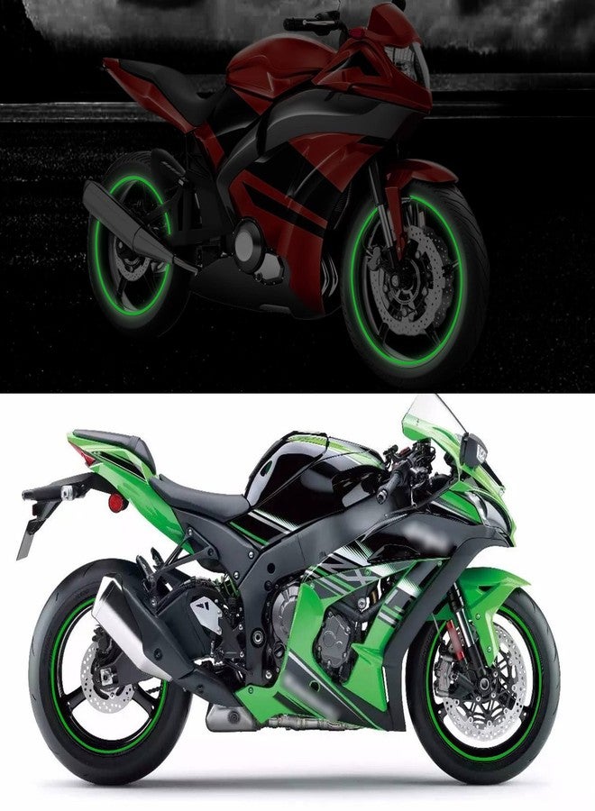 Kelenate® (Green) 18pcs - 16"-19" Reflective Wheel Rim Stripe Decal for Motorcycle Wheels Car Cycling Bike Bicycle Night Reflective Safety Decoration Stripe Sticker Compatible with E-lite i20 - Image 5