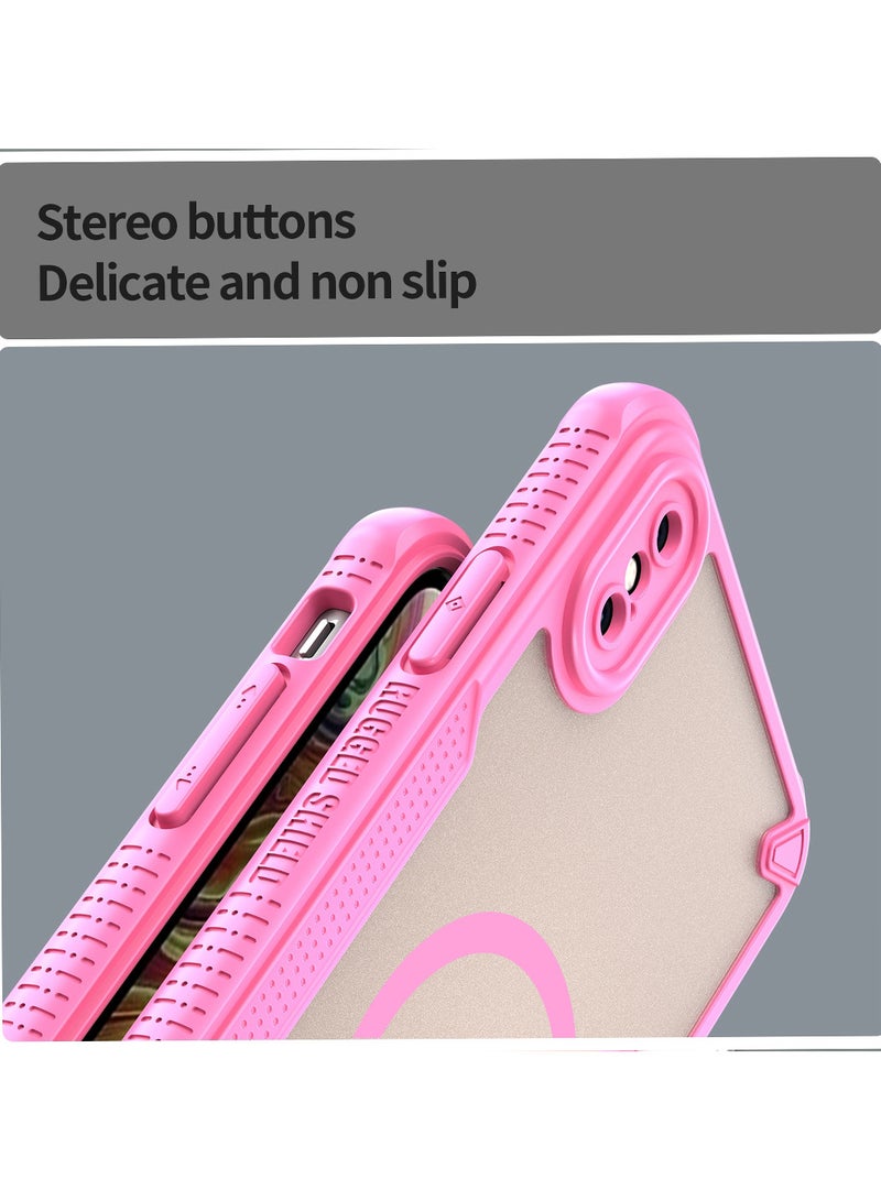 Cover For iPhone XS Max  Armor Glaze MagSafe Magnetic Phone Case Raised edges around the screen and camera lens help prevent scratches - Pink - Image 3
