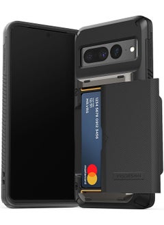 VRS Design حافظة Damda Glide Pro لهاتف Google Pixel 7 Pro مزودة بمحفظة نصف آلية منزلقة مع فتحة لبطاقة الائتمان (3-4 بطاقات) - أسود  - Image 1