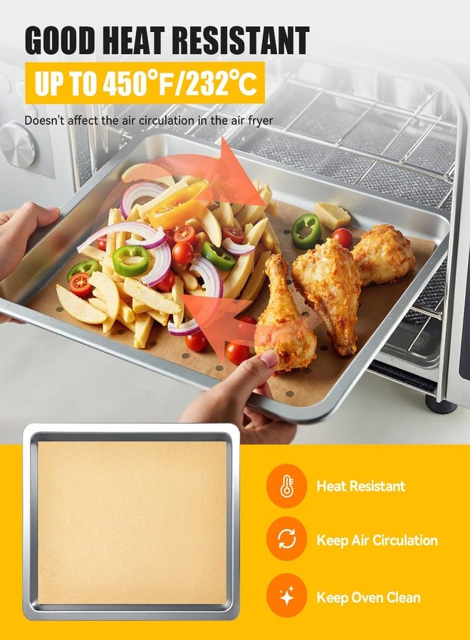 MMH 154PCs Paper Liners Compatible with Emeril Lagasse 26QT Extra Large Air Fryer Toaster Oven Accessories,100PCs Unbleached Parchment Paper,50PCs Disposable Liners with Holes, 4PCs Reusable Baking Mats - Image 3