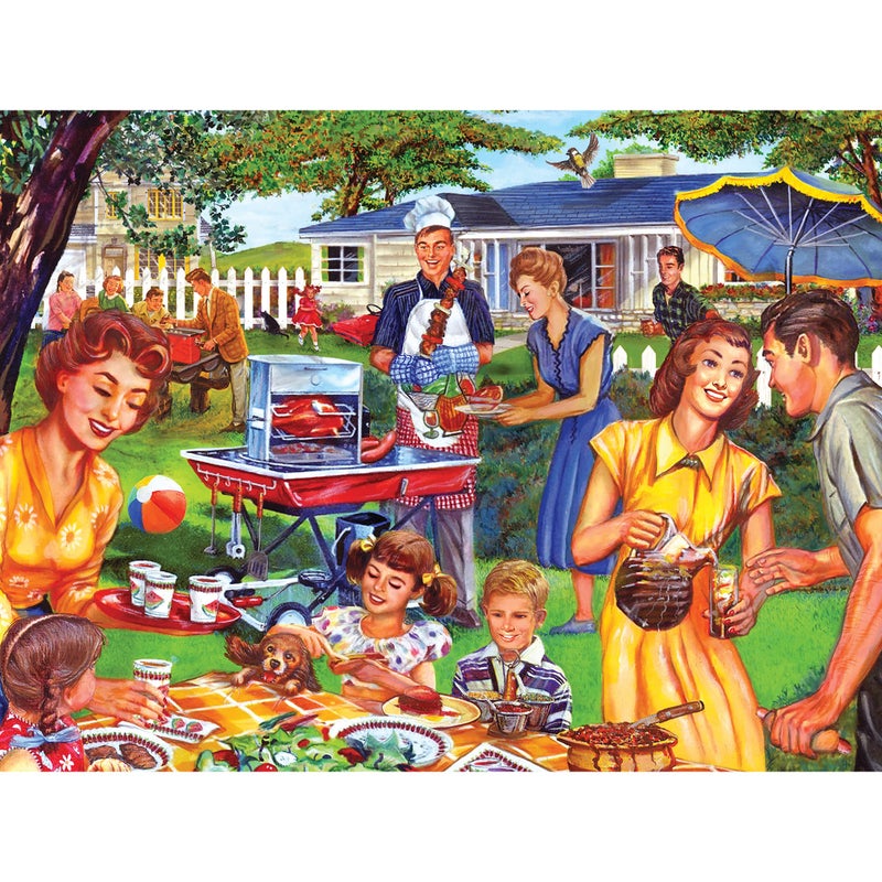 RoseArt Back to The Past Backyard BBQ 1000 Piece Jigsaw Puzzle for Adults - Image 2