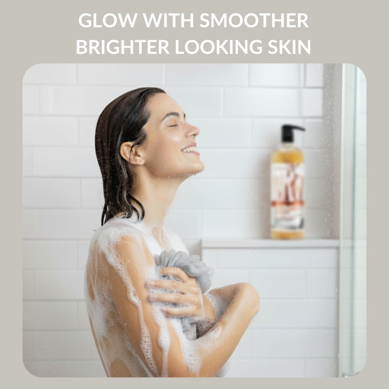 SpaScriptions Exfoliating African Black Soap Body Wash - 33 oz Charcoal & Coconut Scented Body Scrub with Coffee & Walnut Shell Exfoliants, Gentle Cleansing Body Wash for All Skin Types, Paraben Free - Image 3